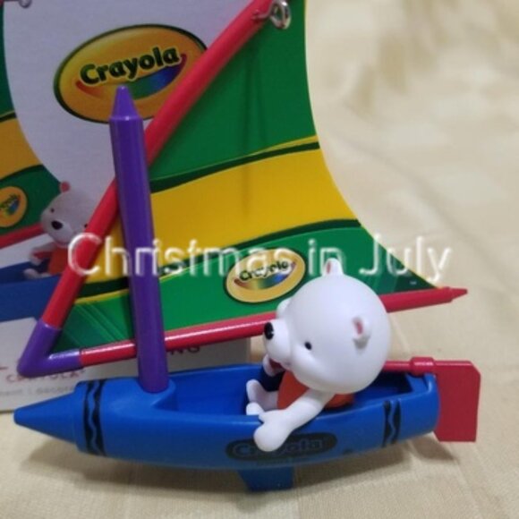 Hallmark 2022 Colorful Canoe Sailing Crayola Crayon Christmas Ornament - Picture 1 of 2